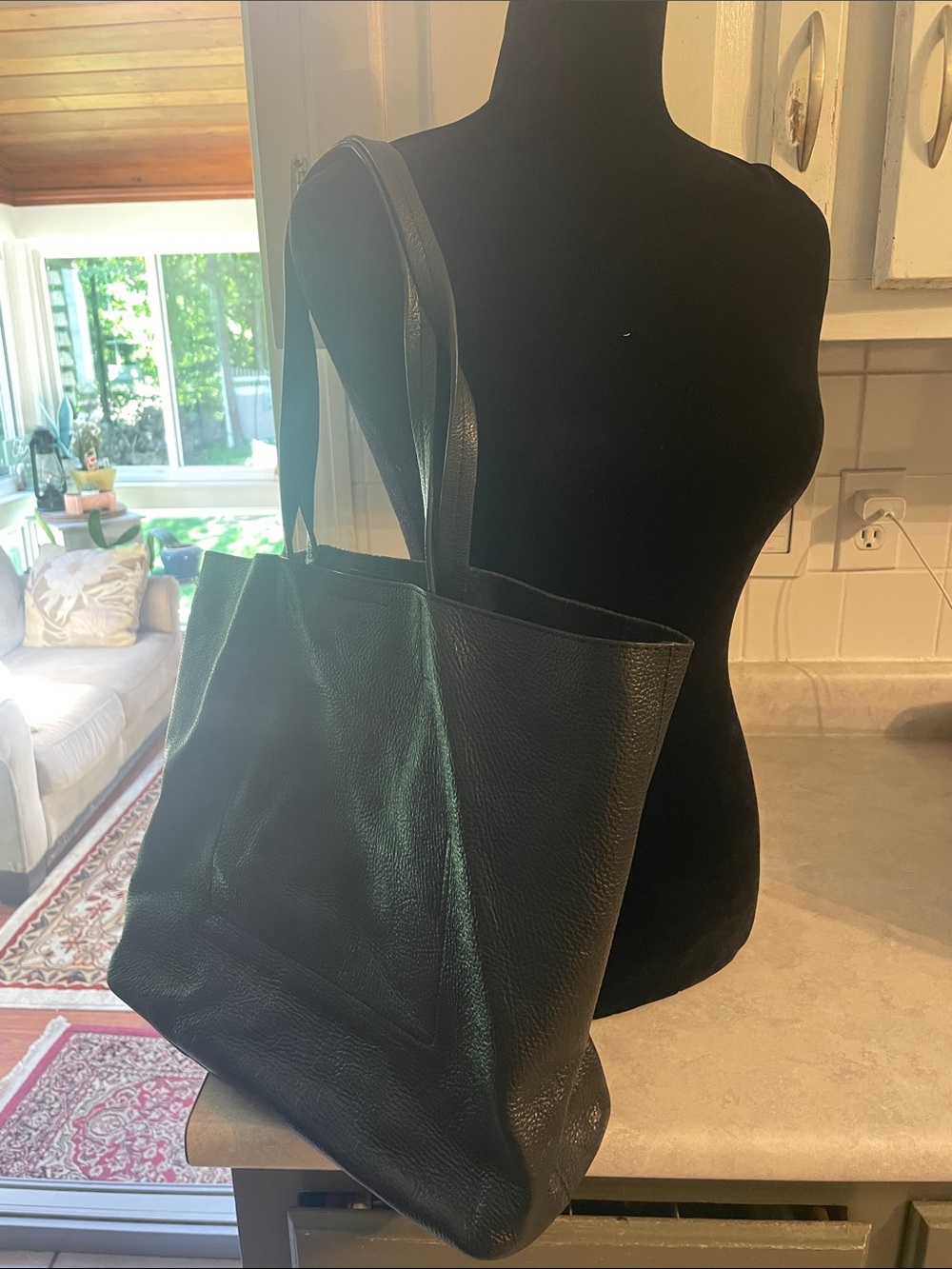 Banana Republic Black Leather Slouchy Bag